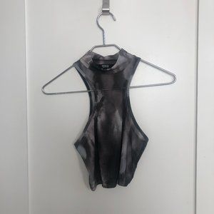 Tie dye mesh crop top